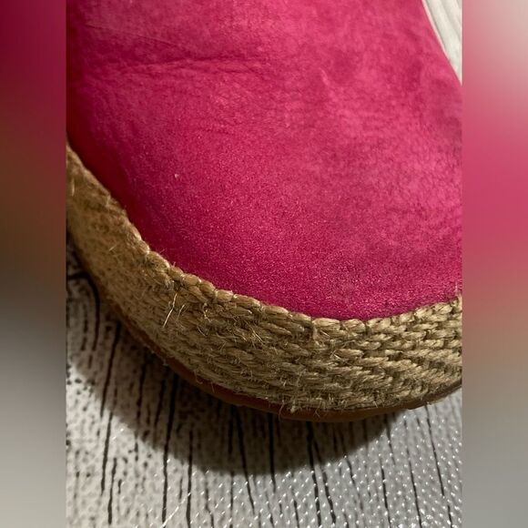 UGG Cicily Shearling Lined Espadrille Flat Fuchsia Leather size 6 Women’s - Picture 11 of 11